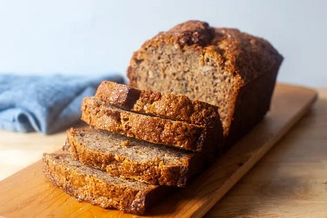 photos of french onion baked lentils and farro, ultimate banana bread, and perfect blueberry muffins