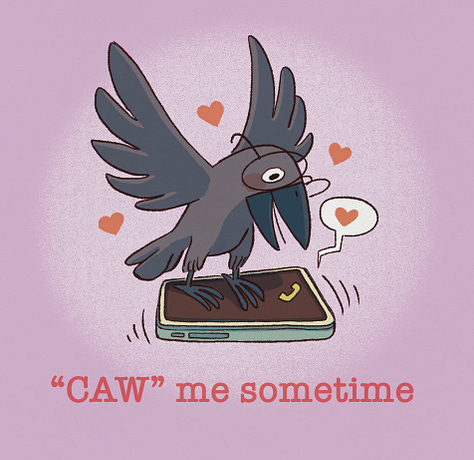 final bird valentine card illustrations with text by kayla stark