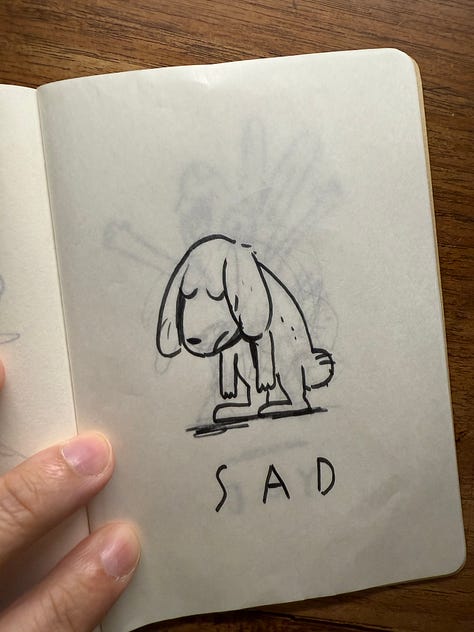 Drawing a bunny with 3 emotions focusing on he whole body