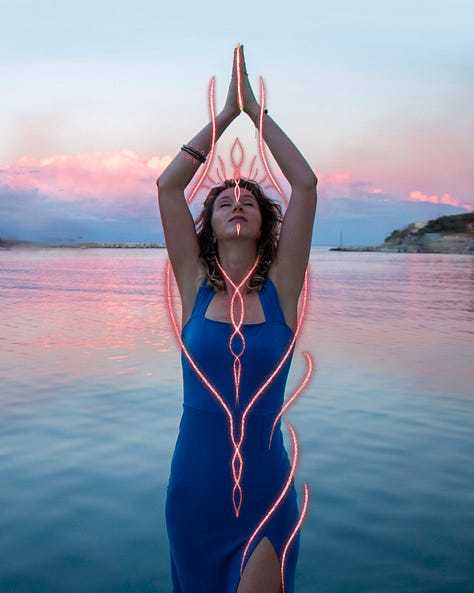 three women radiant in their energy and auras