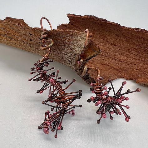 Metal Vapour - Asymmetric Abstract Copper Earrings