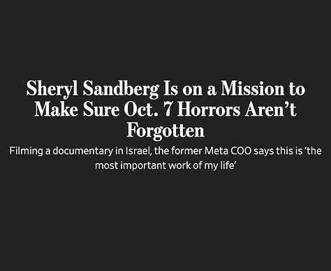 Headlines about Sheryl Sanderg, Debra Messing and Amy Schumer