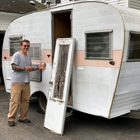 an old trailer before and after renovation