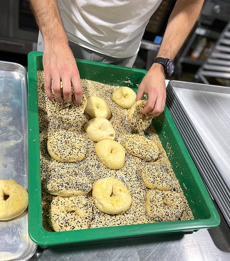 Aaron Emas makes everything bagels.