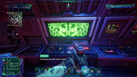 Screenshots of the System Shock remake.