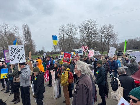 Several photos of protesters around the country with signs opposing the Trump administration and Elon Musk