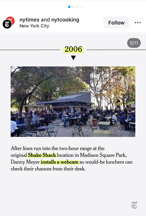 New York Times article about 25 years of dining in NYC