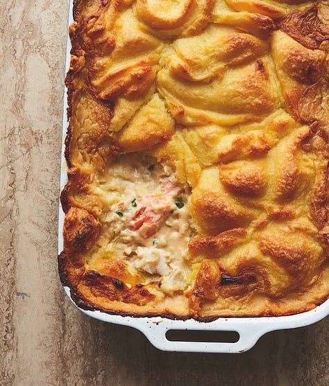 Photos of recipes for Miso Fisherman's Pie, Ten-minute Miso Peanut Butter Kimchi Noodles, and Miso Pesto Pasta Salad.