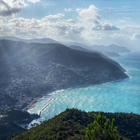 Images of the coastal topography from an Italian village on the Mediterranean. 