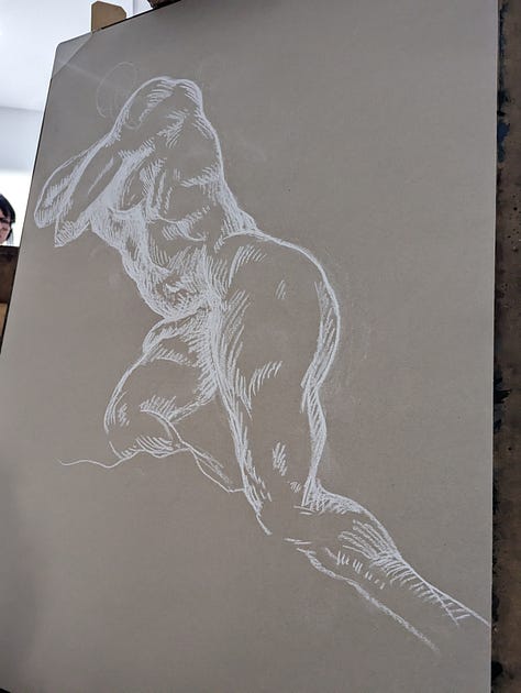 nude male life drawing in merthyr tydfil