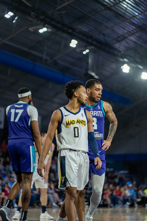 Darius McGhee playing in the Indiana Mad Ants game versus the Greensboro Swarm