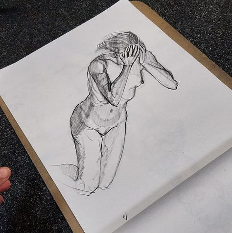 life model sketches in Cardiff