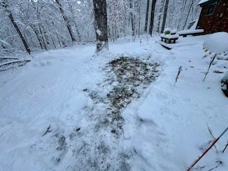 A group of nine images that showcase a snowcovered car, a man cleaning off the snow covered car, and other picture sof a snowy season