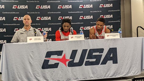 NMSU’s band: Different? Brackets after men’s semifinals, Tops stretching underneath the stands, and press conference post-MTSU