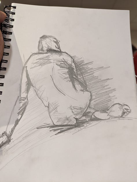 nude male life drawing in cardiff