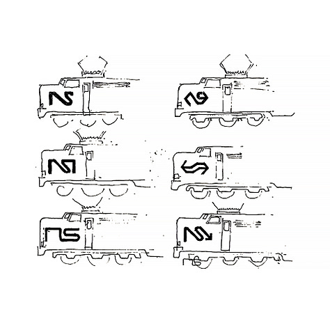 Tel Design's 1967 logo for Dutch rail network Nederlandse Spoorwege