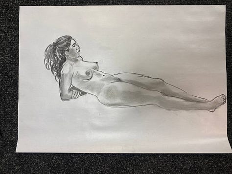 life drawing sketches of a female nude