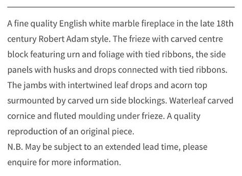 The history of the Adam's fireplace at Fox Barton