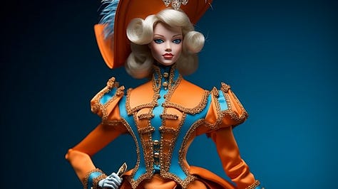 Various Barbie-related images created using Midjourney