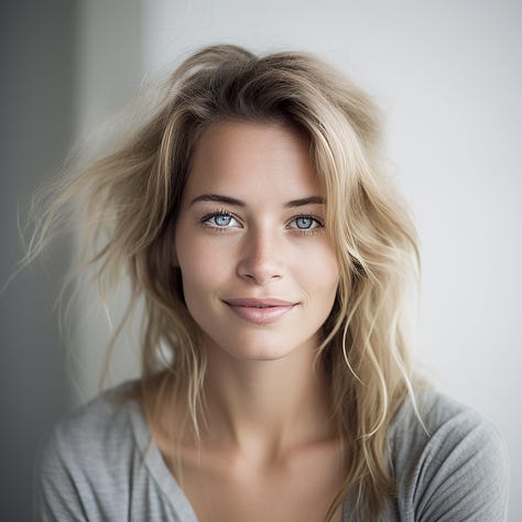 Photo of a woman, teddy bear, and rose, high-key lighting