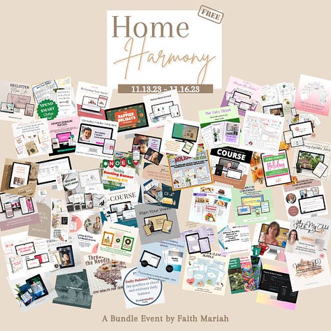 Home Harmony Bundle mockups of resources including 5 Days to Calmer Kinder Parenting