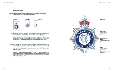 Extracts from the Guidance on State Symbols relating to the police force use of the Crown, Cypher and Brunswick Star.