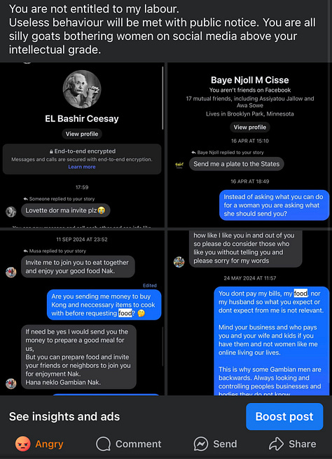 Screenshots of the conversations
