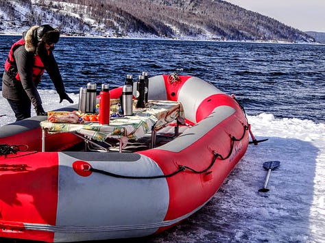 Baikal ice picnic