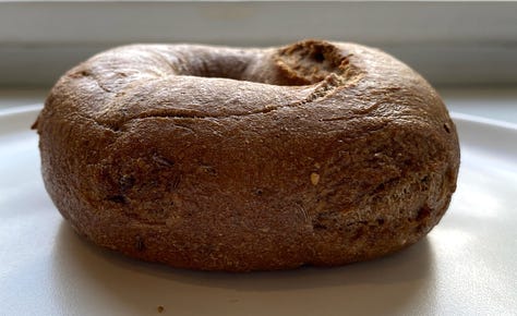 Zylberschtein's pumpernickel bagel