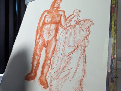 nude male life drawing in merthyr tydfil