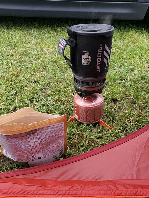 Cooking dehydrated meals with Jetboil