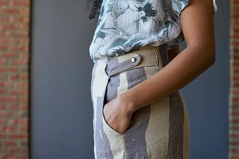 Pants Sewing pattern with adjustable waistband details