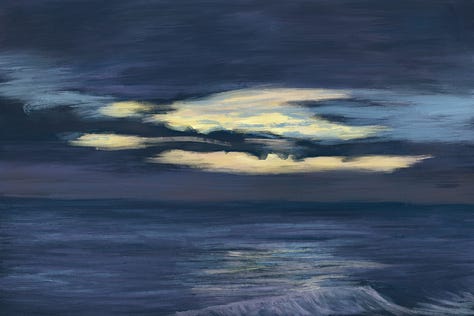 iPad paintings of seascapes in Hornsea, East Yorkshire