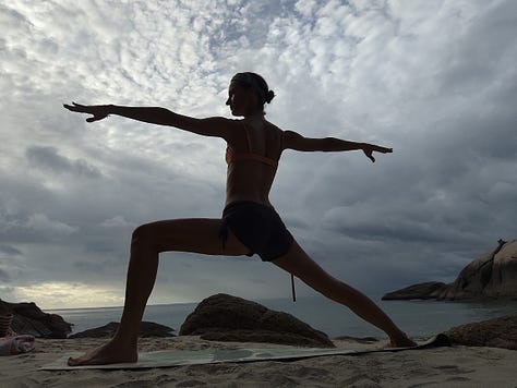 Morning beach yoga on Koh Phangan