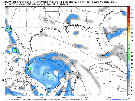 Potential TS development in southern Gulf