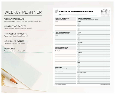 Productivity Planner PDF - Free Printable - Reflect Affirm