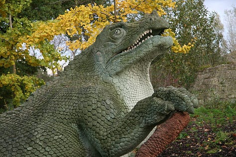 Crystal Palace dinosaurs & signage