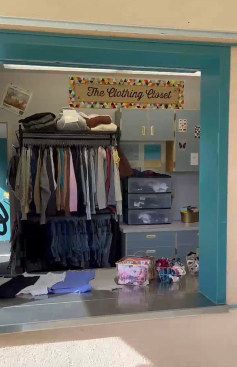 A closet for high school students