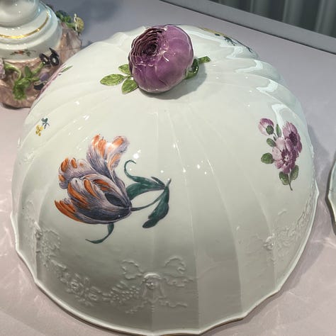 Snuffboxes, porcelain, and silver dinner services