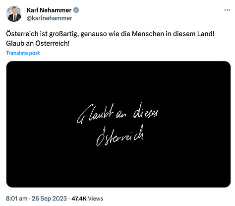 "Glaub an Österreich"'s rollout across social media