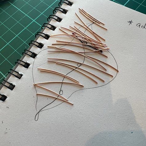 Metal Vapour - Asymmetric Abstract Copper Earrings