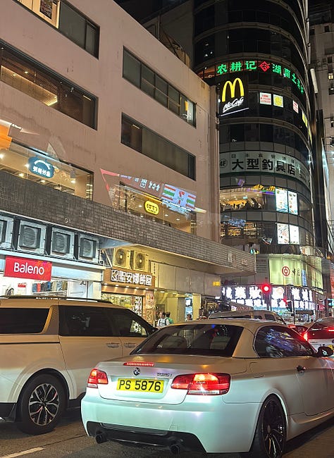 (Left to Right) A photo of customs in Hong Kong International Airport, a photo inside the terminal of Hong Kong International Airport, a photo of the streets of Kowloon in Hong Kong, SAR.