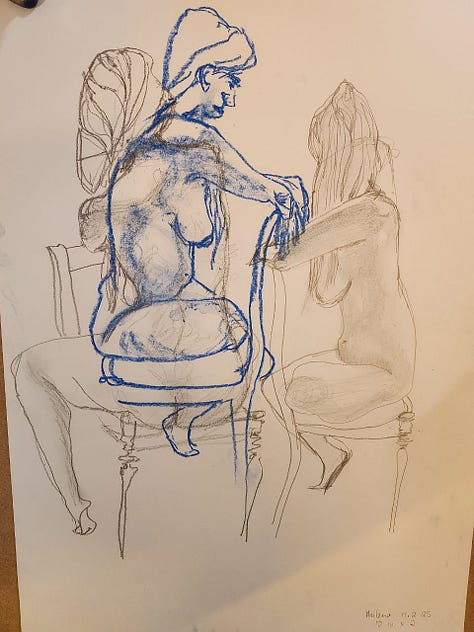 sketches of a life model