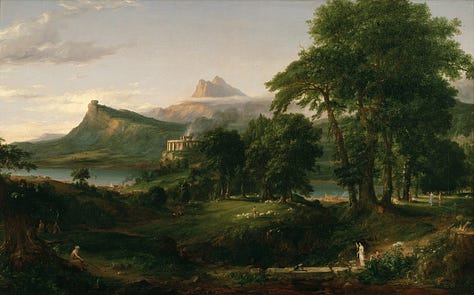 Thomas Cole's The Course of Nations. Learn more at https://artincontext.org/the-course-of-empire-by-thomas-cole/.