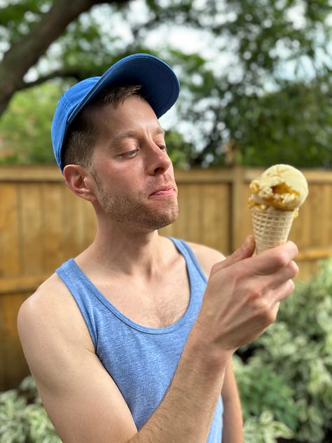 Martin eating ice cream
