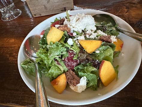 Brussel Sprouts, Carrots and a salad at Beach Road.