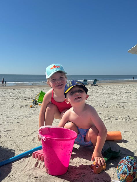 Pictures of my children from a recent beach getaway