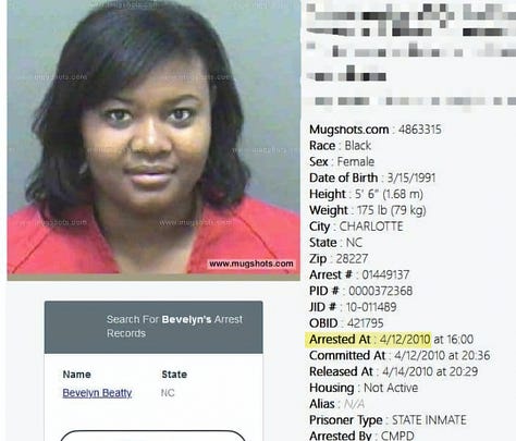 Three mugshots of Williams