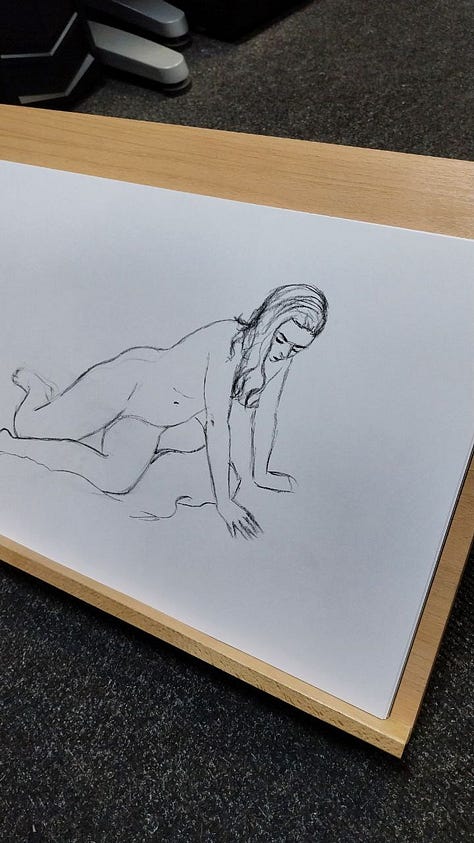 life drawing of nude model in cardiff