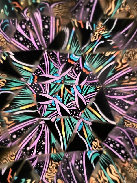 Photos of art through a kaleidoscope